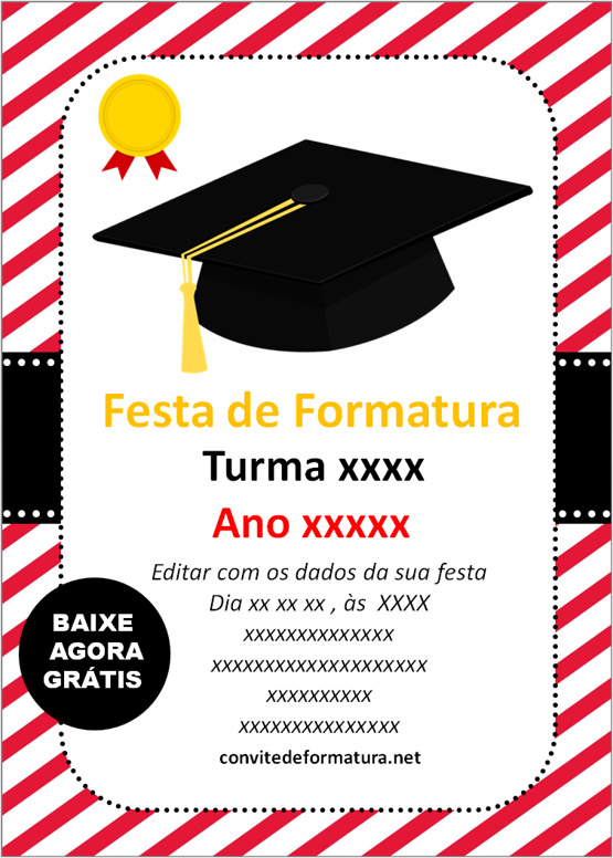 convite de formatura ensino médio